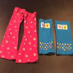 Two sets of fingerless armbands